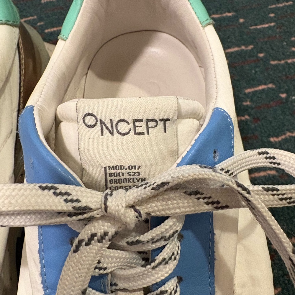 Concept Women's Athletic Shoes - White, Blue, and Tan - Picture 2 of 6